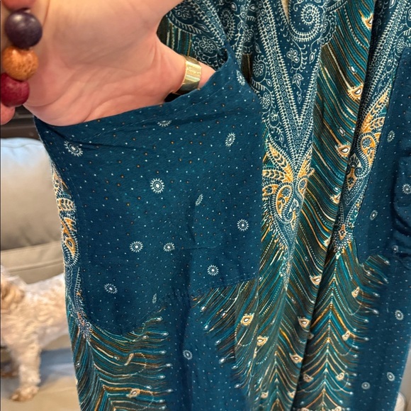 Elegant Teal and Gold Women's Joggers XL - Picture 2 of 7